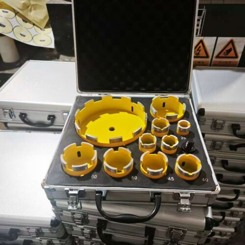 10-Piece Yellow Vacuum-Brazed Diamond Core Drill Bit Set