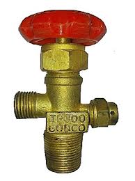 Acetylene Gas Cylinder Valve with Red Knob