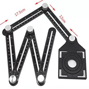 Black Multi-Angle Industrial Cutting Tool Six-Fold Aluminum Alloy Measuring Ruler Opening Locator Tile Measuring Tools 6 (1) Black Multi-Angle Industrial Cutting Tool Six-Fold Aluminum Alloy Measuring Ruler Opening Locator Tile Measuring Tools 6 (1)