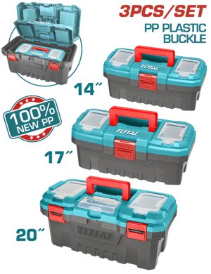 Total 3-Piece Plastic Tool Box Set – TPBXK0031