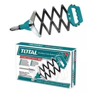 Total One-Stop Tools Station Folding Hand Riveter (THT32321) is a manual, accordion-style tool featuring a teal and black color scheme2 (1) TOTAL THT32321 32-Inch Folding Hand Riveter