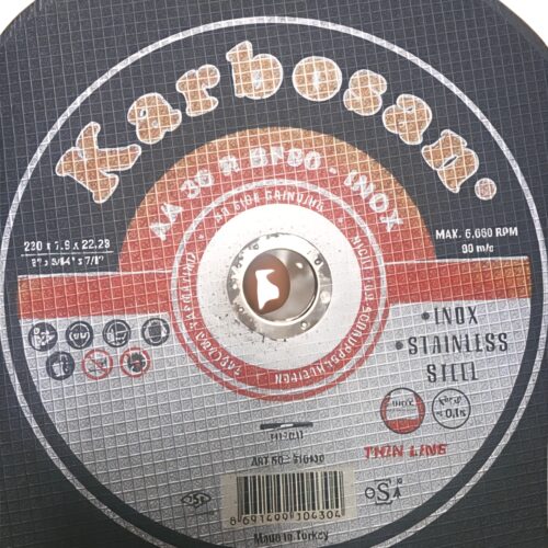Karbosan INOX Ultra-Thin Cutting Disc – 230 × 1.9 × 22.23mm Karbosan INOX Ultra-Thin Cutting Disc – 230 × 1.9 × 22.23mm
