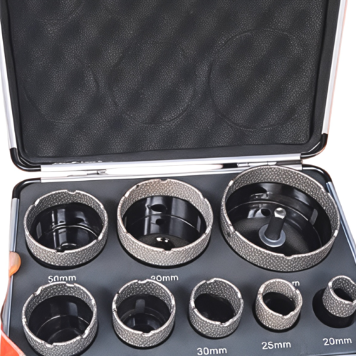 8-Piece Vacuum-Brazed Diamond Core Drill Bit Set