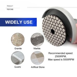 set of diamond polishing pads designed for both wet and dry use on stone, granite, marble, and concrete #2,800 2 (1) Diamond Polishing Pads (Wet & Dry)