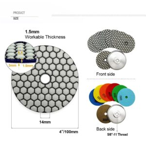 set of diamond polishing pads designed for both wet and dry use on stone, granite, marble, and concrete #2,800 3 (1) Diamond Polishing Pads (Wet & Dry)