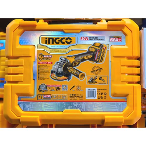 INGCO 20V Cordless Angle Grinder CAGLI271532 – 115mm Brushless
