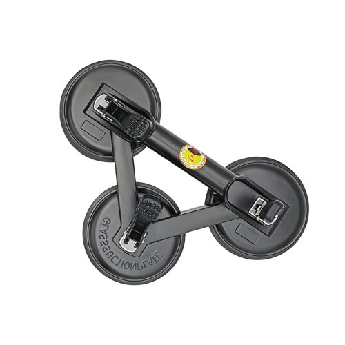 Heavy-Duty 3-Cup Aluminum Alloy Glass & Stone Suction Lifter