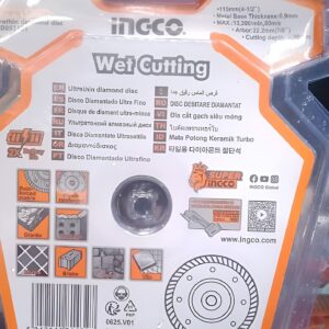 INGCO Super Select 115mm (4-1/2") Ultrathin Turbo Diamond Cutting Disc