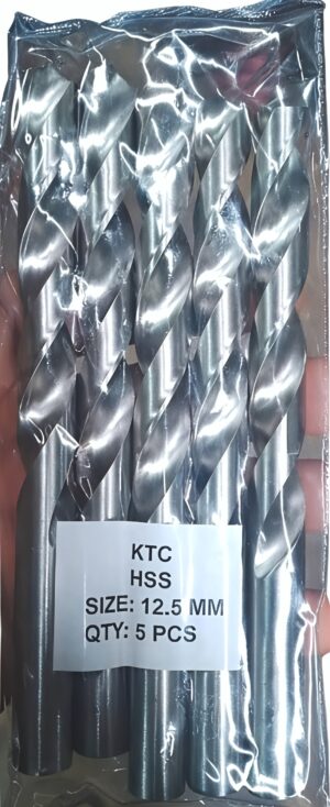 KTC 5-Piece 12.5mm HSS Twist Drill Bit Set – High-Speed Steel