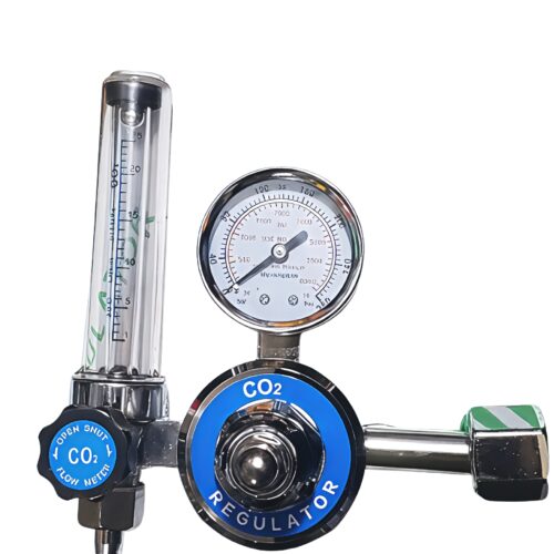 CO₂ Gas Pressure Regulator with Flowmeter Gauge
