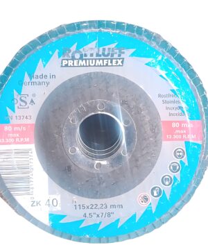 Rottluff Premiumflex ZK 40 Flap Disc – 115mm