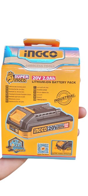 INGCO Lithium-Ion Battery Pack 20V 2.0Ah – P20S Series