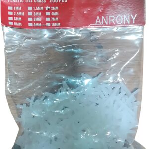 Anrony 2mm Plastic Tile Crosses – 200 Pieces