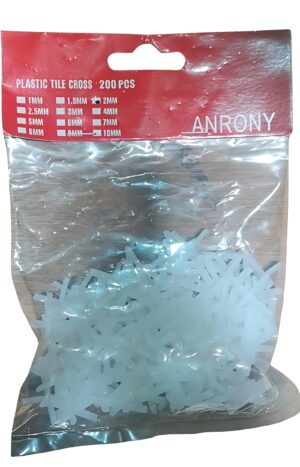 Anrony 2mm Plastic Tile Crosses – 200 Pieces