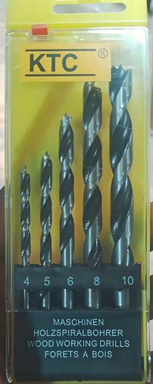 KTC 5-Piece Brad Point Wood Drill Bit Set – 4mm to 10mm KTC 5-Piece Brad Point Wood Drill Bit Set – 4mm to 10mm