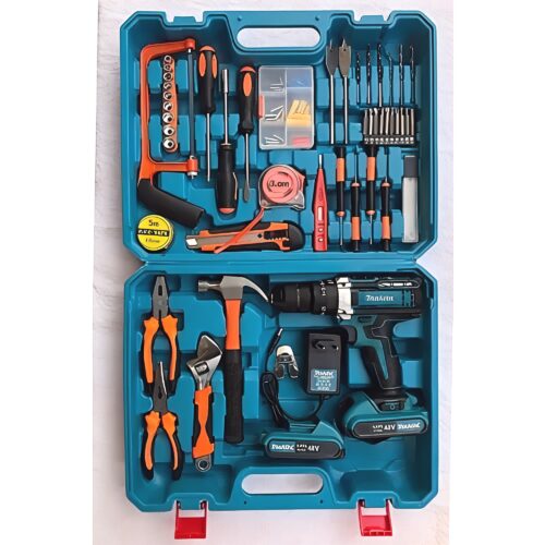 Makita 48V Cordless Impact Drill & 47-Piece Tool Set