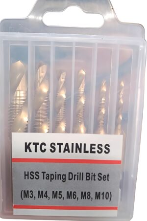 KTC 6-Piece HSS Combination Drill & Tap Bit Set – M3 to M10 KTC 6-Piece HSS Combination Drill & Tap Bit Set – M3 to M10