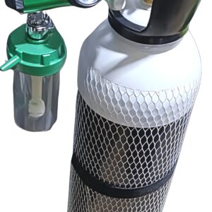 Medical Oxygen Cylinder Set with Pressure Gauge, Humidifier Bottle and Mobile Trolley