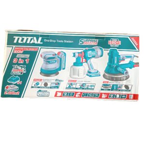 TOTAL 20V Cordless 3-in-1 Combo Kit – Random Orbit Sander, Paint Spray Gun & 850W Drywall Sander