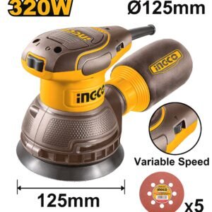 INGCO RS3216 320W Random Orbit Rotary Sander – 125mm Variable Speed