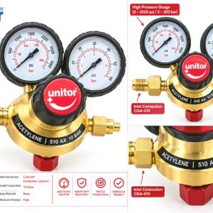Unitor Acetylene Gas Regulator 510 AX 10 Bar – Industrial Pressure Regulator