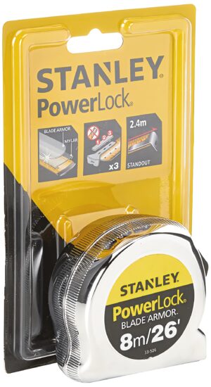 STANLEY PowerLock 8m/26ft Measuring Tape – Model 33-428