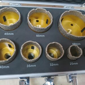 8-Piece Diamond Hole Saw Set – Vacuum-Brazed Diamond Core Drill Bits