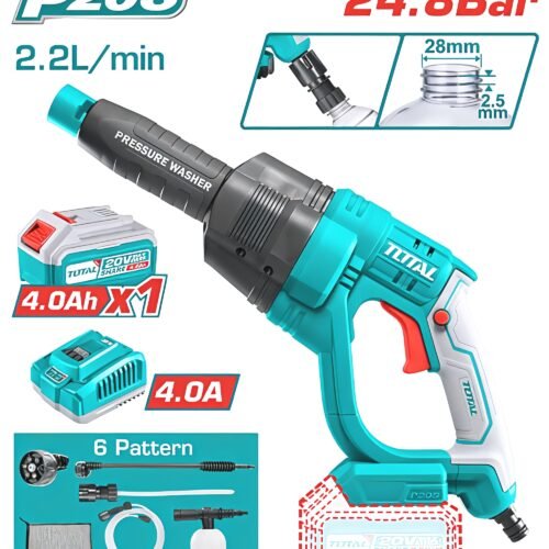 TOTAL 20V Cordless Pressure Washer – P20S Portable Cleaning Machine