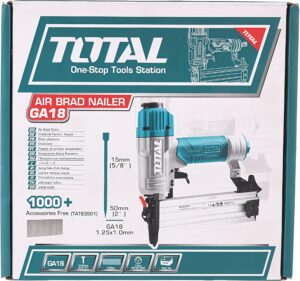 Total Tools TAT83501 Air Brad Nailer – 18-Gauge Pneumatic Brad Nail Gun