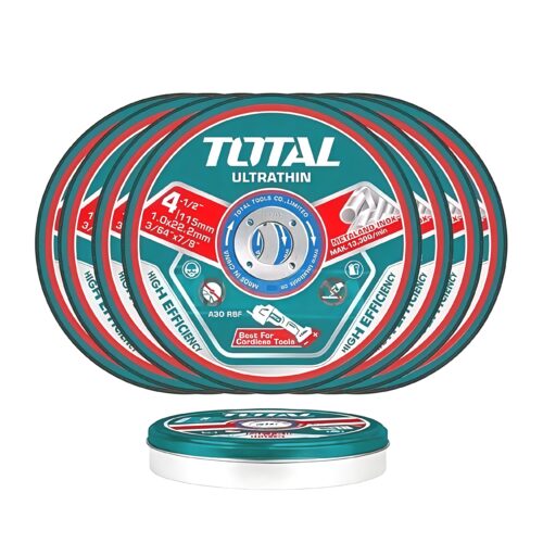 TOTAL Ultra-Thin Metal Cutting Disc Set – 10 Pieces, 4½-Inch (115 mm) TOTAL Ultra-Thin Metal Cutting Disc Set – 10 Pieces, 4½-Inch (115 mm)